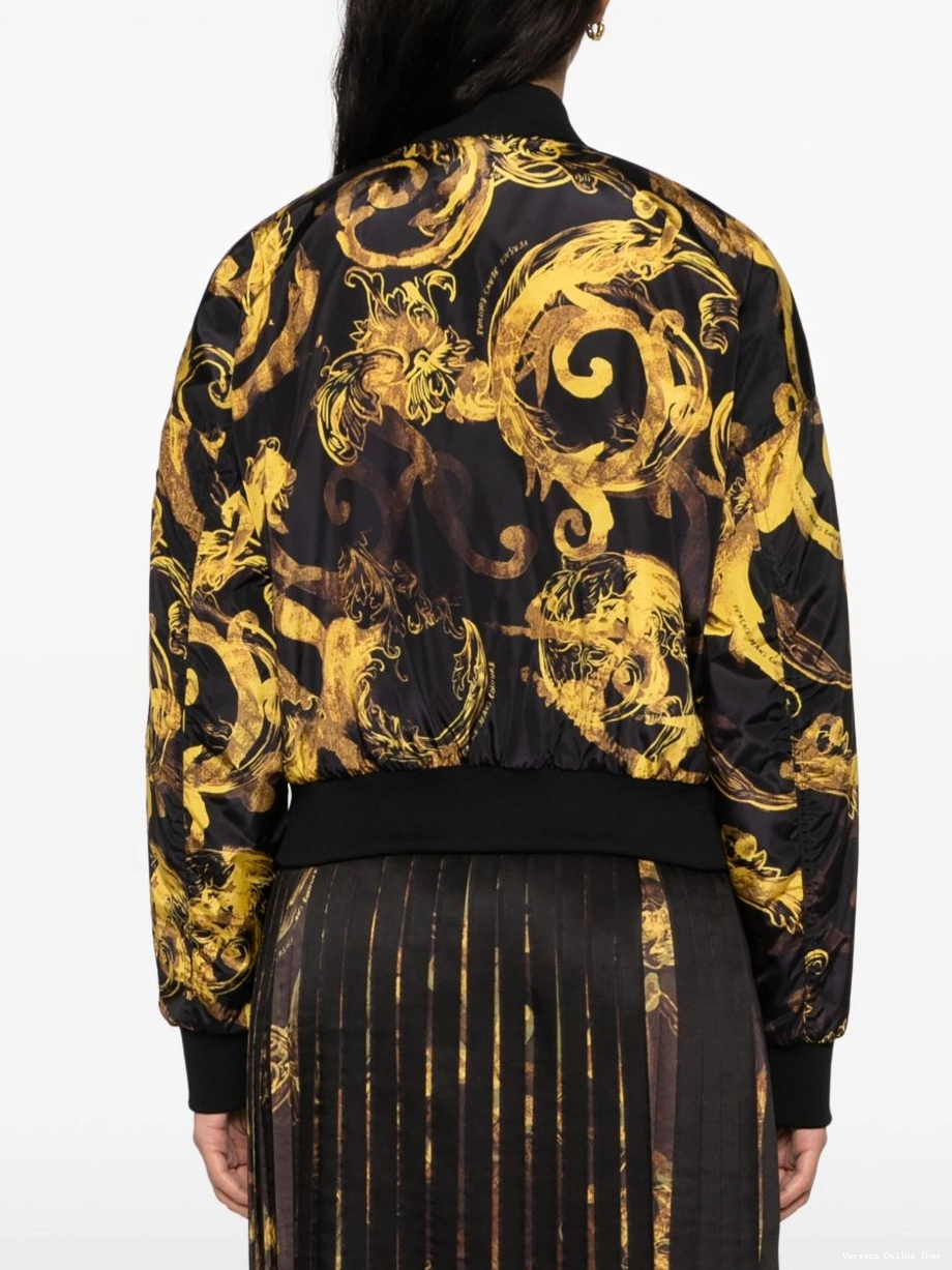 Affordable Couture reversible padded Versace Women jacket Jeans bomber 0808